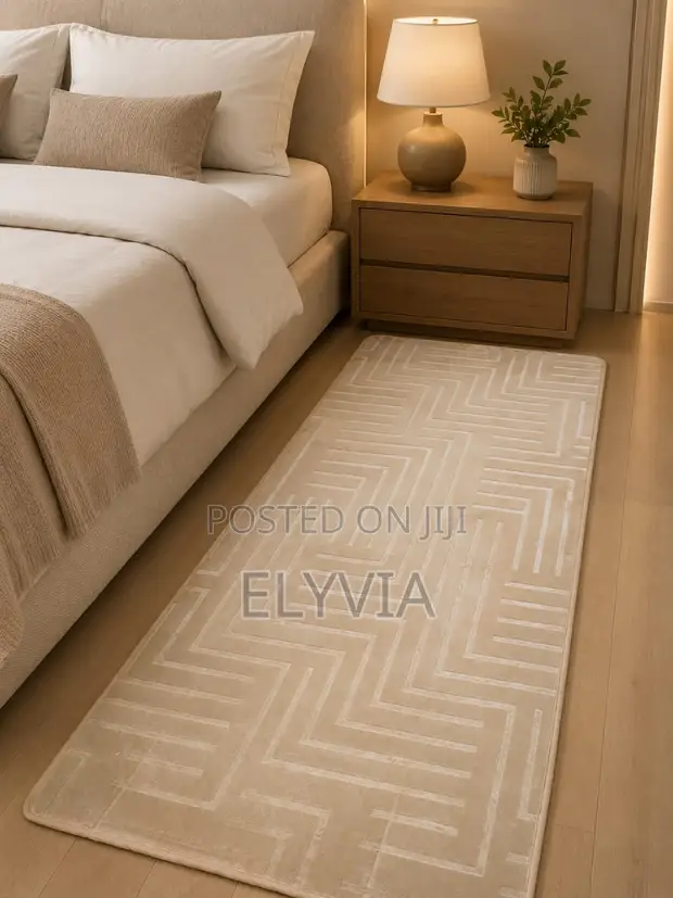 Rug ya Kando ya Kitanda ya Minimalist Geometric 80x180cm - 1
