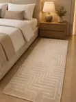 Rug ya Kando ya Kitanda ya Minimalist Geometric 80x180cm - 1