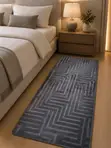Rug ya Kando ya Kitanda ya Minimalist Geometric 80x180cm - 2
