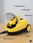 2000W Multi-Functional High-Pressure Steam Cleaner with Wheels - 2