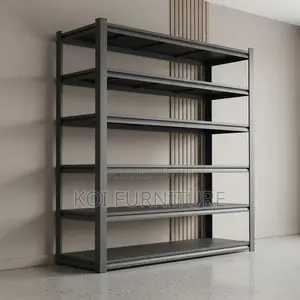 5 Tier Open Storage Rack - Black Metal