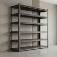 5 Tier Open Storage Rack - Black Metal - 1