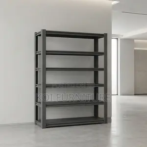 5 Tier Open Storage Rack - Black Metal