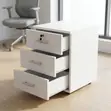 3-Drawer White Office Pedestal - 1