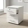 3-Drawer White Office Pedestal - 2