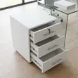 3-Drawer White Office Pedestal - 3