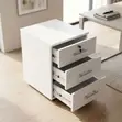 3-Drawer White Office Pedestal - 4