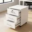 3-Drawer White Office Pedestal - 5