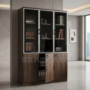 Executive 3-Door Home Office Storage Cabinet - Brown