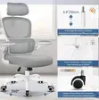 Kiti cha Ofisi cha Ergonomic cha Grey chenye Usaidizi wa Mgongo - 1