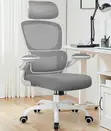 Kiti cha Ofisi cha Ergonomic cha Grey chenye Usaidizi wa Mgongo - 4