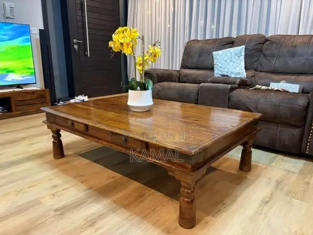 Rustic Solid Wood Coffee Table - 1