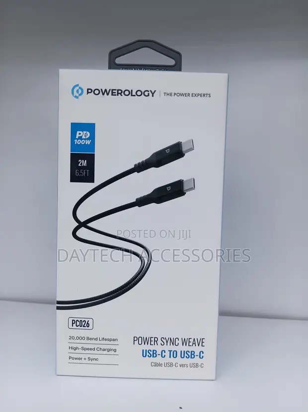 Powerology Power Sync USB-C to USB-C PD 100W Cable - 1