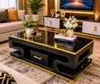 Executive White Coffee Table with Marble Top - 1