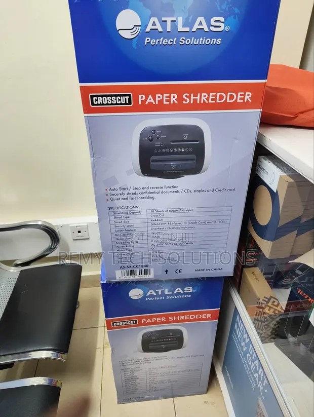 Atlas CC1840 18-Sheet Cross-Cut Paper Shredder - 1