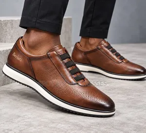 Viatu vya Ngozi vya Berluti vya Kiume vya Smart Casual