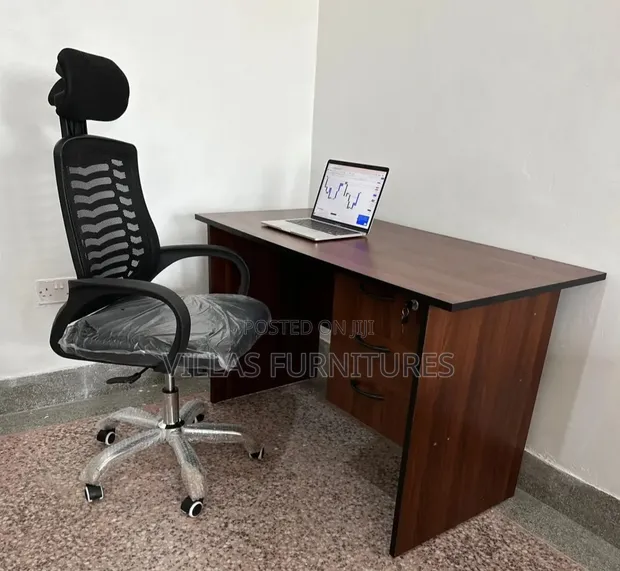 Best Office Desk and Swivel Headrest Chair - 1