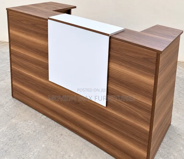 Dawati la Kisasa la Mapokezi - Walnut Finish - 1