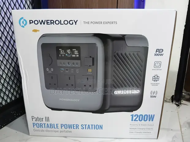 Powerology Pater III 1200W Portable Power Station - Black - 1