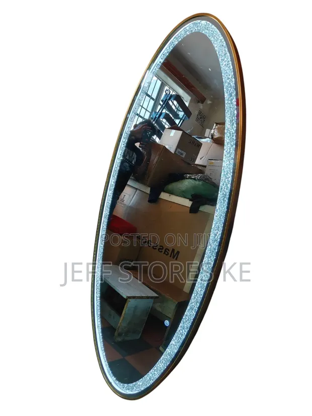 Oval Crystal Salon/Barber Mirror - 1