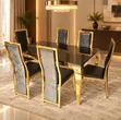 Vintage Style 6-Seater Marbletop Dining Set - 2
