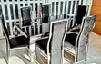 Seti ya Kisasa ya Meza ya Kula ya Watu 6 na Marumaru - Nyeupe - 1