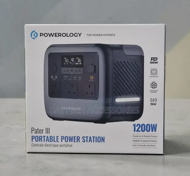 Powerology Pater III Portable Power Station 1200W - Grey - 1