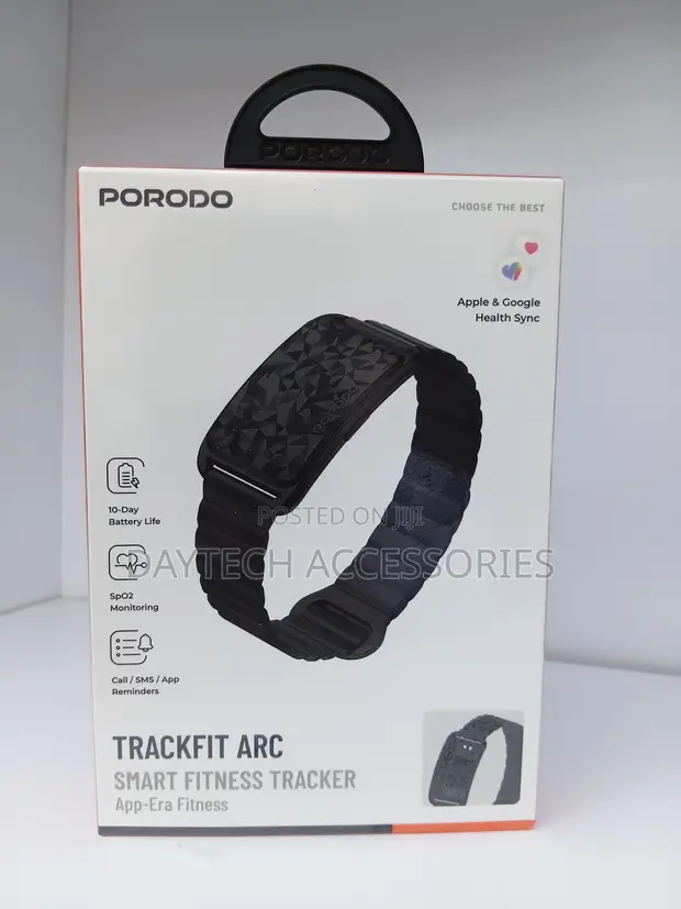 Porodo TrackFit Arc Smart Fitness Tracker - Black - 1