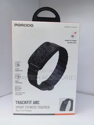 Porodo TrackFit Arc Smart Fitness Tracker - Nyeusi