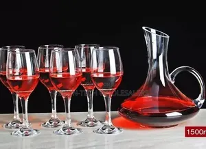 Decanter ya 1.5L na Vikombe 6 vya Divai vya 300ml