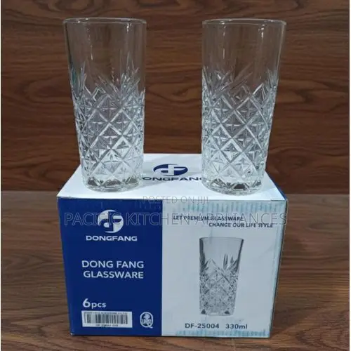 Elegant Set of 6 Medium Diamond Water/Juice Glasses - 1