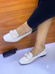 Three Show Women's Brown Leather Flats - 3