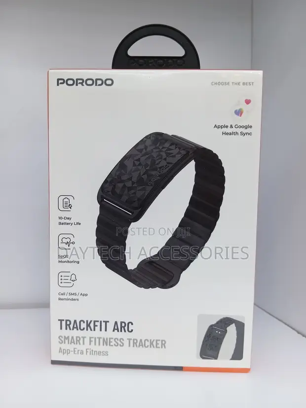 Porodo TrackFit Arc Smart Fitness Tracker - Black - 1