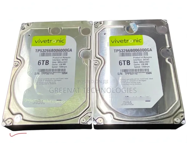 Vivetronic 6TB HDD ya Desktop SATA3 7200RPM 128MB Cache - 1