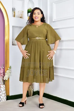 Chiffon Dress with Pleats