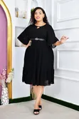 Chiffon Dress with Pleats - 2