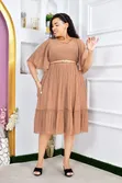 Chiffon Dress with Pleats - 4