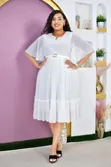 Chiffon Dress with Pleats - 5