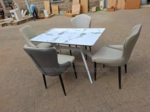 Stylish 4-Seater Dining Table Set with Marble Top