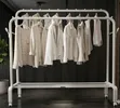 Double-Pole Clothes & Garment Rack | White & Black - 2