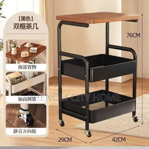 Wooden Top Double Mesh Trolley Organizer