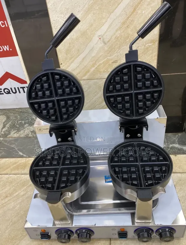 Euromax Commercial Double Rotating Belgian Waffle Maker - 1