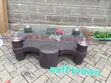 Quality Puff Glass Coffee Table Set with 4 Stools - 2