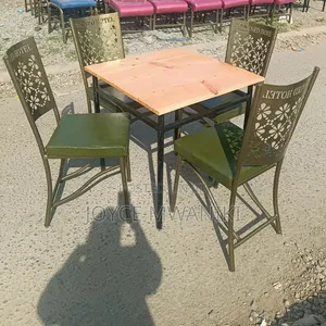 Seti ya Mkahawa na Viti vya Kijani Vilivyopakwa