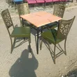 Seti ya Mkahawa na Viti vya Kijani Vilivyopakwa - 1