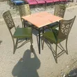 Seti ya Mkahawa na Viti vya Kijani Vilivyopakwa - 2