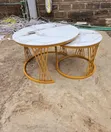 White Modern Luxury 2-in-1 Pure Marble Nesting Tables - 2