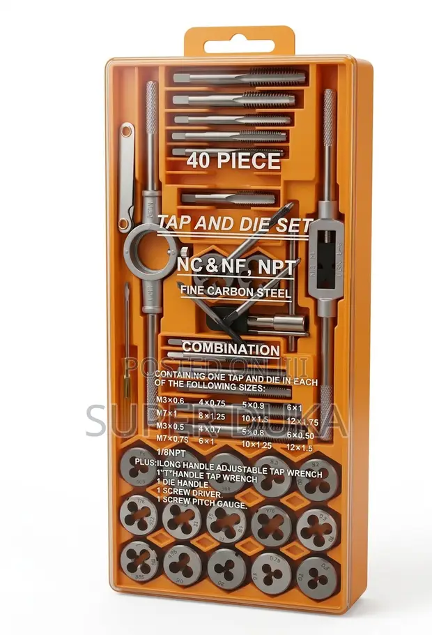 40Pcs Metric Tap and Die Set M3-M12 Thread Maker - 1