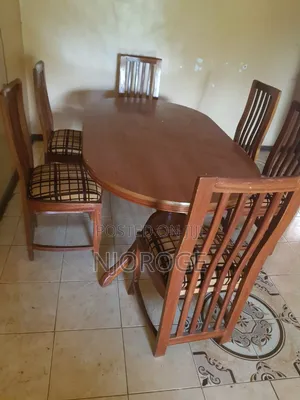 6 Seater Dining Table Set - Mahogany