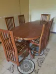 Meza ya Chakula ya Seaters 6 - Mbao ya Mahogany - 3